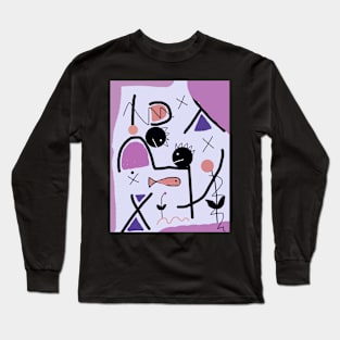 Kids among Chaos Stick Figure Long Sleeve T-Shirt